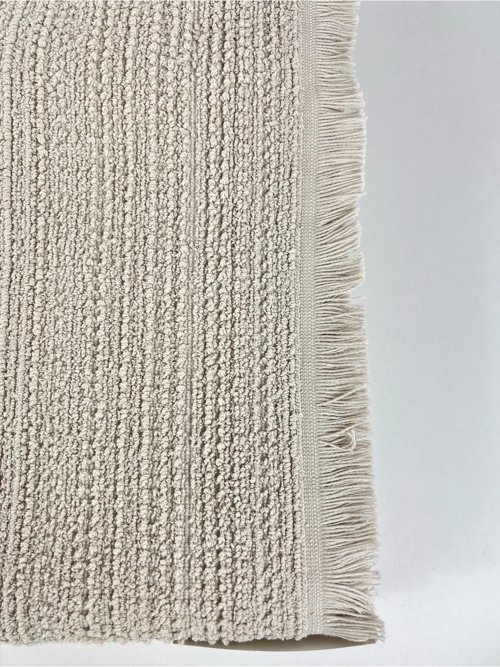 Bianca Bath Towel Set Tan with Fringe Textured Cotton Made in Portugal 4 Pc NEW